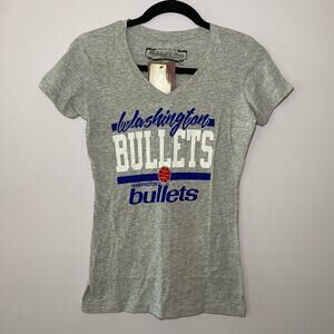 NWT Mitchell & Ness Washington Bullets NBA Gray T-Shirt Women's size Small